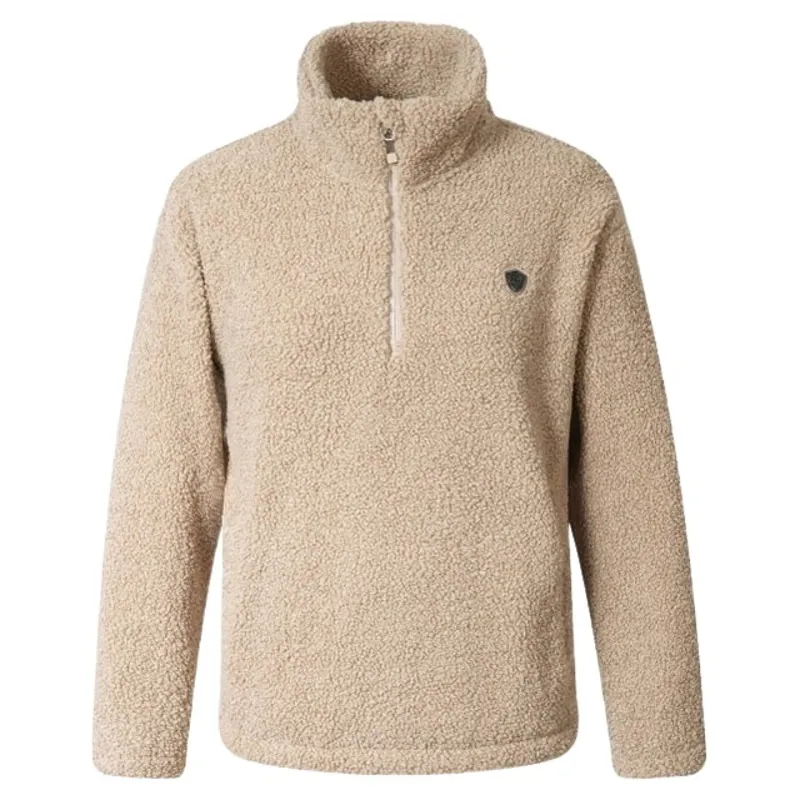 Covalliero Teddy Fleece Womens Sweater - Beige-4