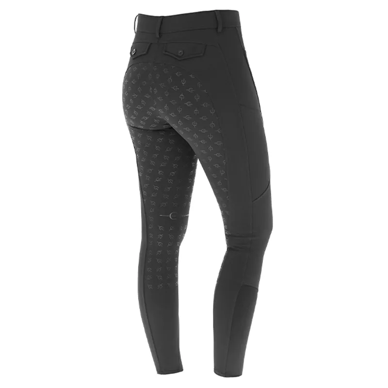 Covalliero Full Grip Junior Winter Thermo Riding Tights - Black-1