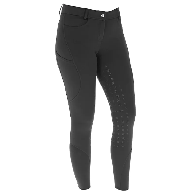 Covalliero Full Grip Junior Winter Thermo Riding Tights - Black-2