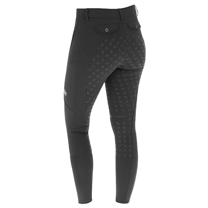 Covalliero Full Grip Junior Winter Thermo Riding Tights - Black-3