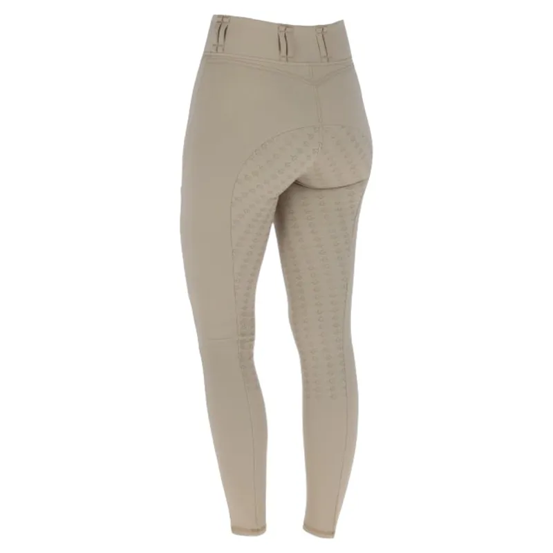 Covalliero Womens Winter Full Grip Riding Tights - Beige-4