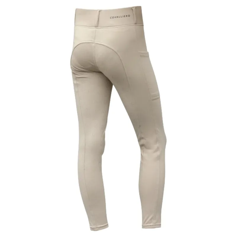 Covalliero Womens Winter Full Grip Riding Tights - Beige-7