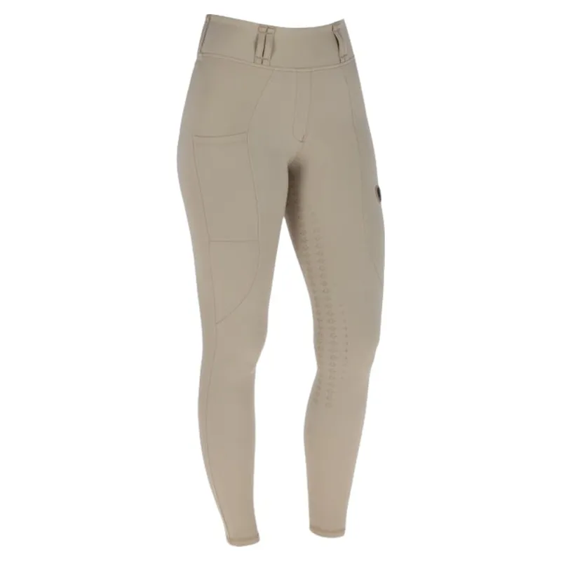 Covalliero Womens Winter Full Grip Riding Tights - Beige-3