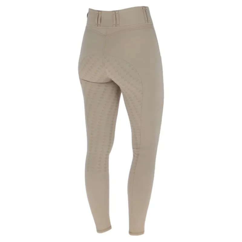 Covalliero Womens Winter Full Grip Riding Tights - Beige-5
