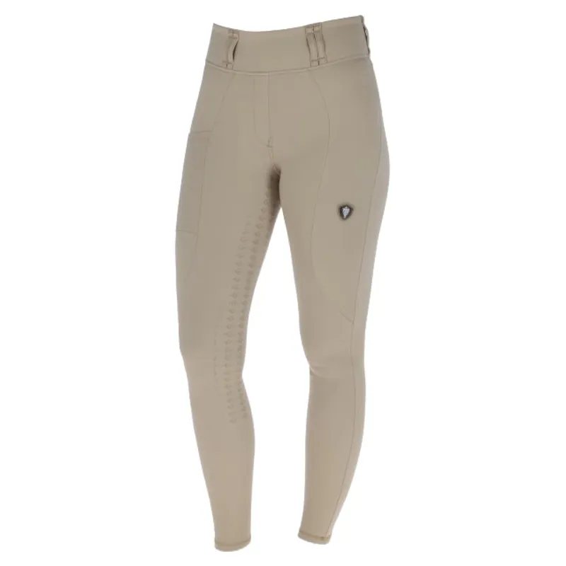 Covalliero Womens Winter Full Grip Riding Tights - Beige