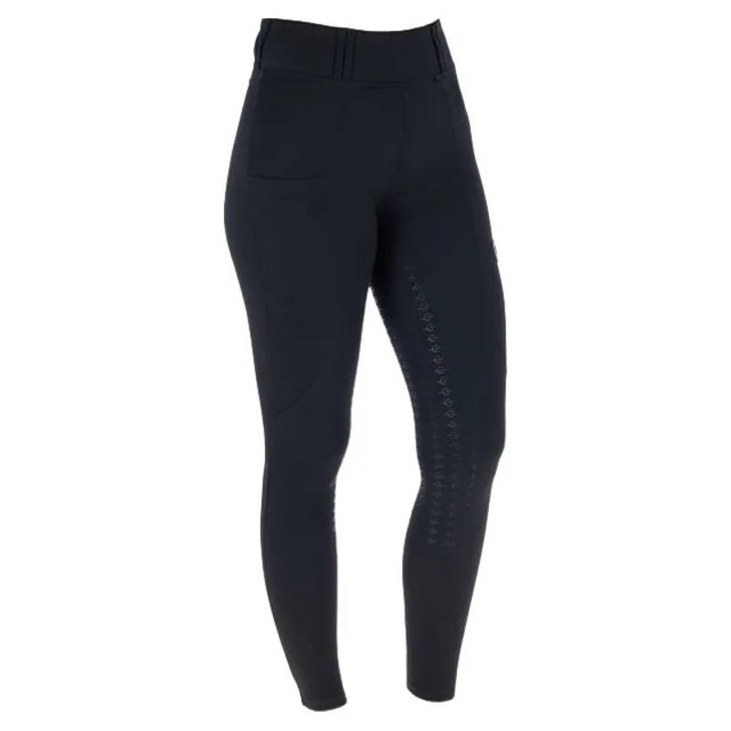 Covalliero Womens Winter Full Grip Riding Tights - Black-1