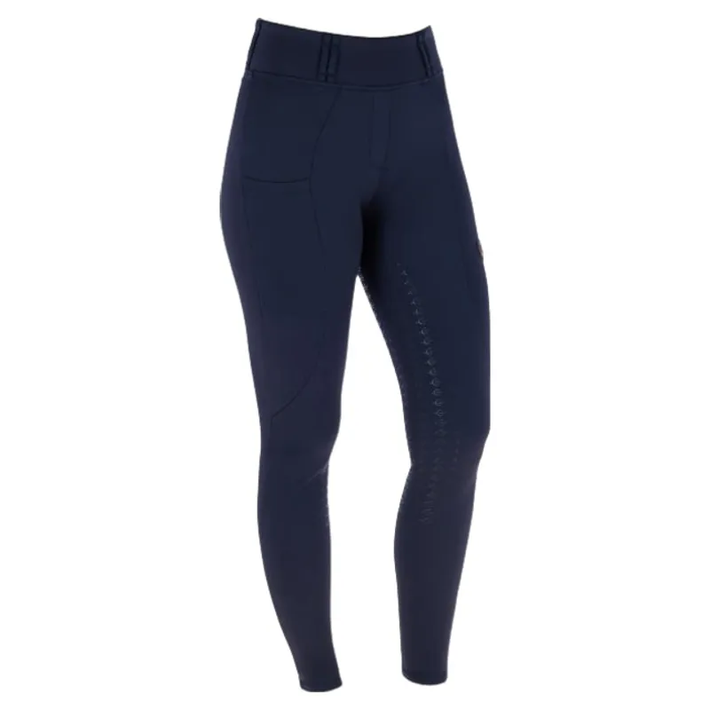 Covalliero Womens Winter Full Grip Riding Tights - Dark Navy-1