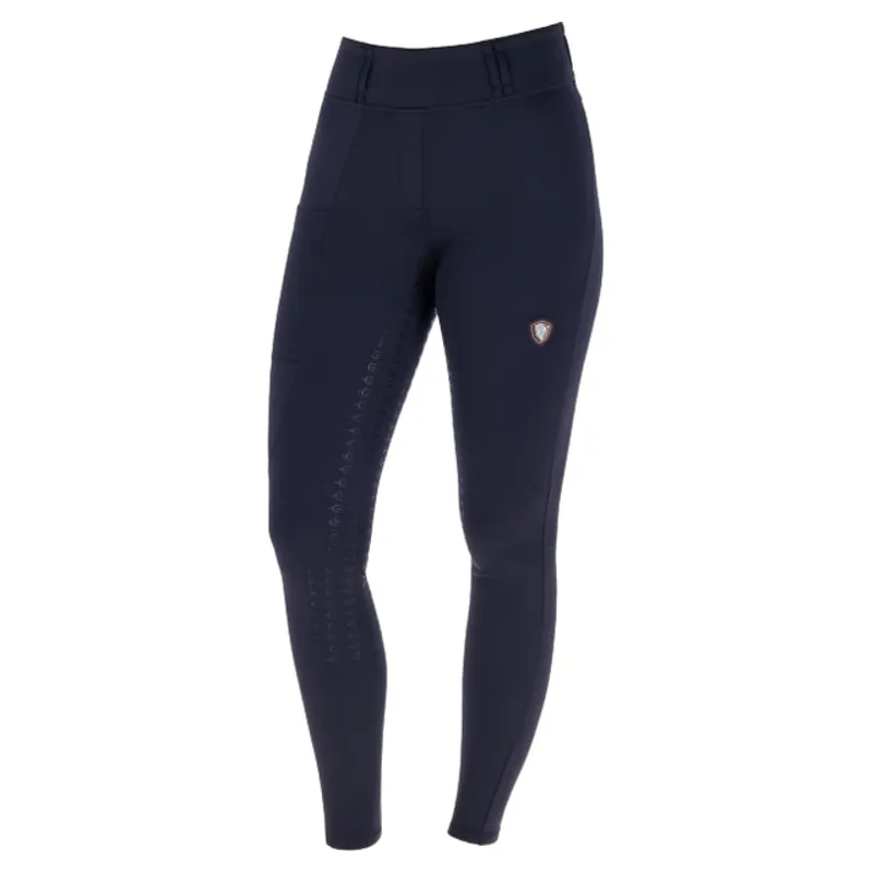 Covalliero Womens Winter Full Grip Riding Tights - Dark Navy