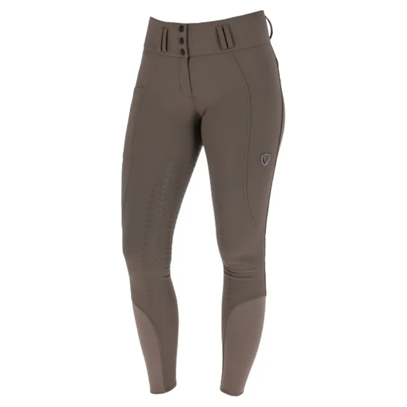 Covalliero Womens High Waist Full Grip Breeches - Milky Chocolate