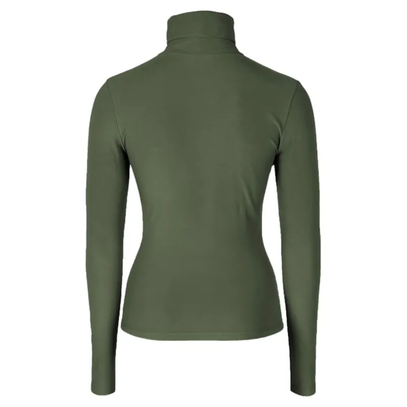 Covalliero Womens Turtleneck Base Layer - Forest Green-1