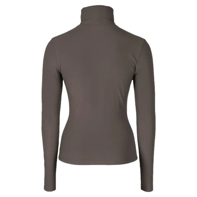 Covalliero Womens Turtleneck Base Layer - Milky Chocolate-1