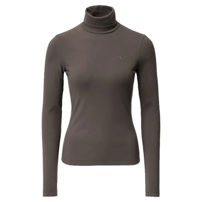 Covalliero Womens Turtleneck Base Layer - Milky Chocolate