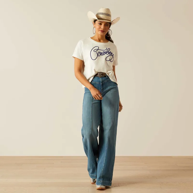 Ariat Cowboy Ladies Tee - Cloud Dancer-2