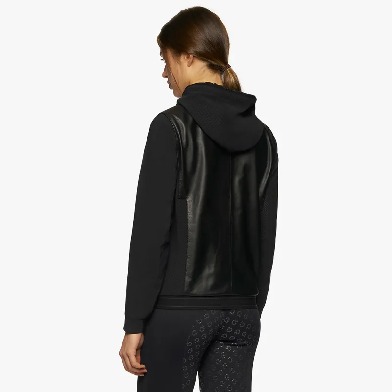 Cavalleria Toscana Hooded Leather Zip Ladies Jacket - Black-1