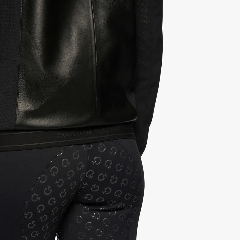 Cavalleria Toscana Hooded Leather Zip Ladies Jacket - Black-4