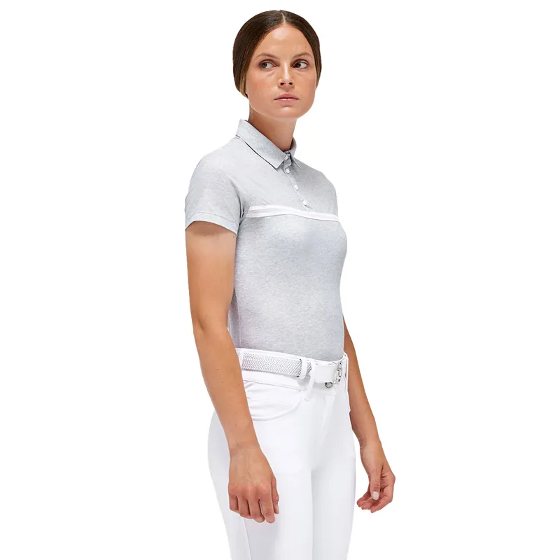 Cavalleria Toscana Button Up Ladies Training Polo Shirt - Light Grey