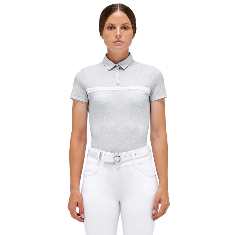 Cavalleria Toscana Button Up Ladies Training Polo Shirt - Light Grey-1