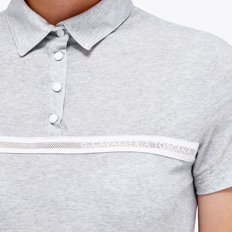 Cavalleria Toscana Button Up Ladies Training Polo Shirt - Light Grey-2