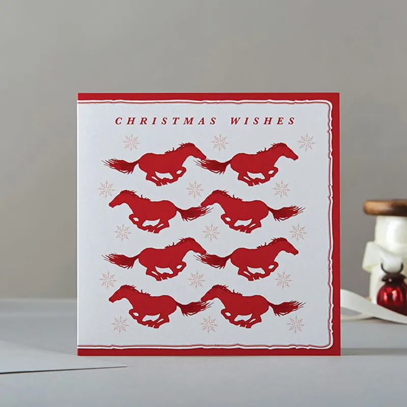 Deckled Edge Christmas Card - Christmas Wishes