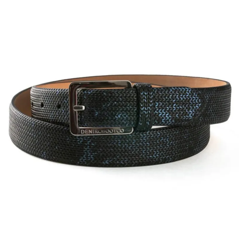 DeNiro Intreccio FG05 Belt - Blue/Silver