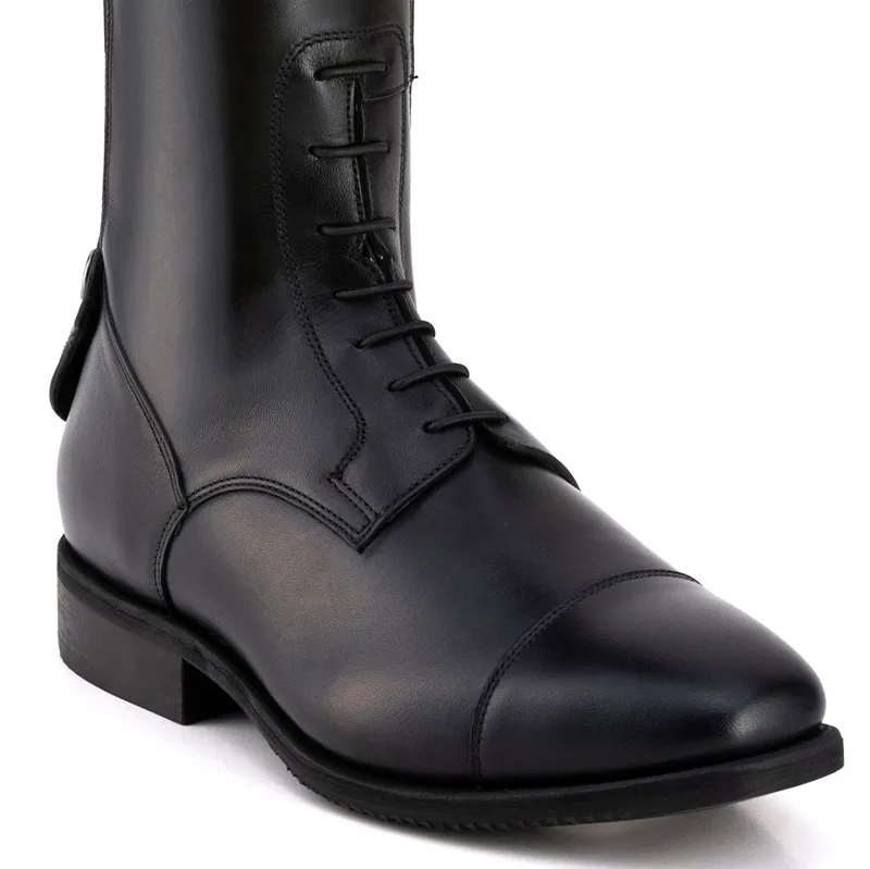 DeNiro Italo Laced Tall Riding Boots - Black-4