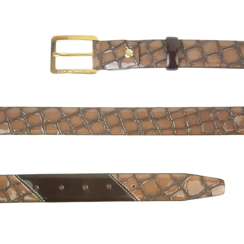 DeNiro 00B Lucidi FG05 Belt - Brown/Gold-1