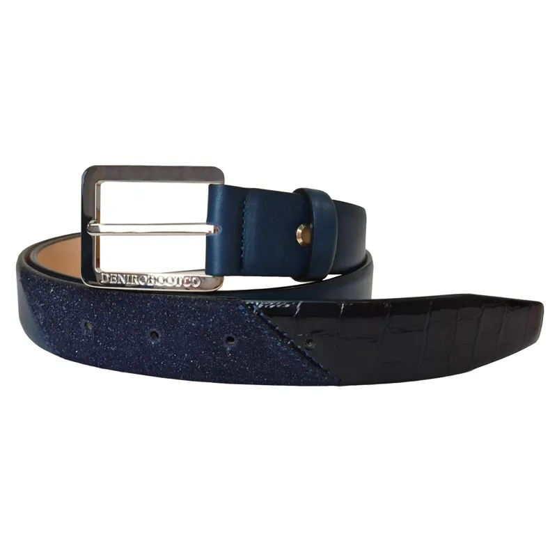 DeNiro 00B Glitter Lucido FG05 Belt - Blue/Silver