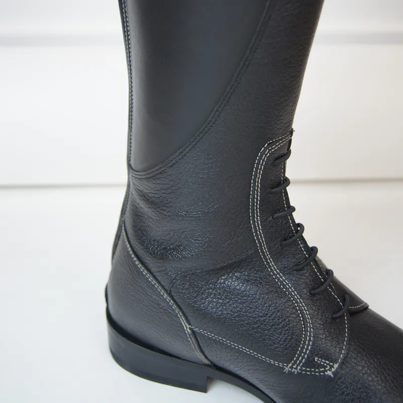 DeNiro Salentino Regal Laced Tall Riding Boots - Quick Black/Black-3