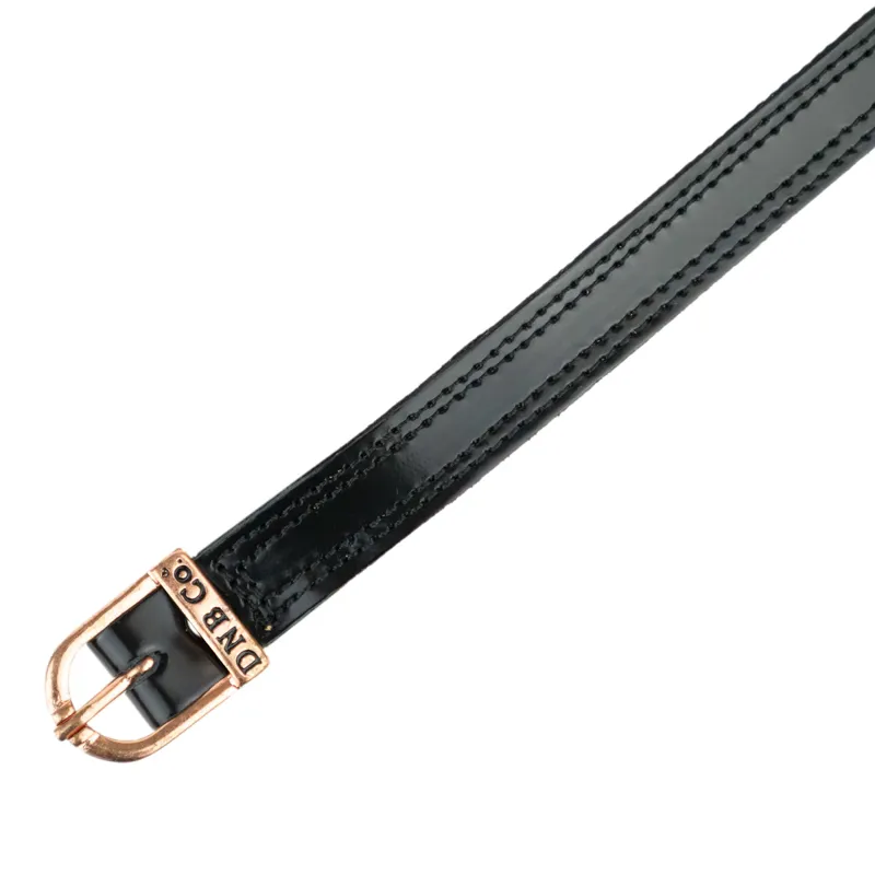 DeNiro Brushed Leather Spur Straps - Black/Rose Gold-1
