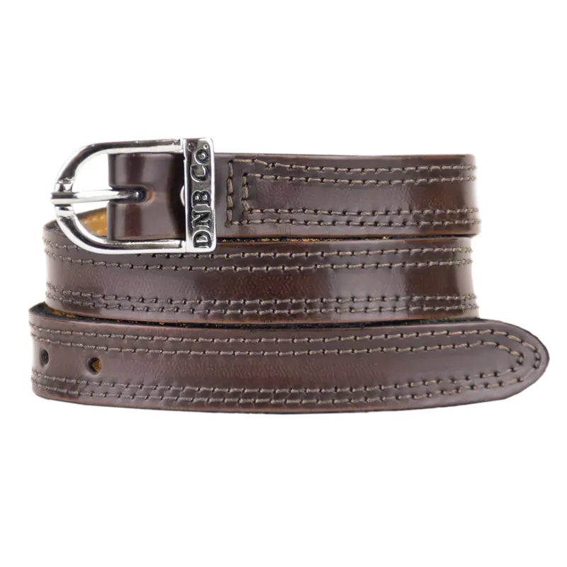 DeNiro Brushed Leather Spur Straps - Brown/Silver