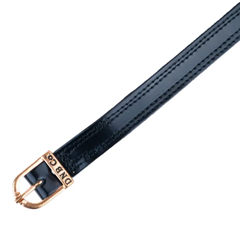DeNiro Brushed Leather Spur Straps - Navy/Rose Gold-1