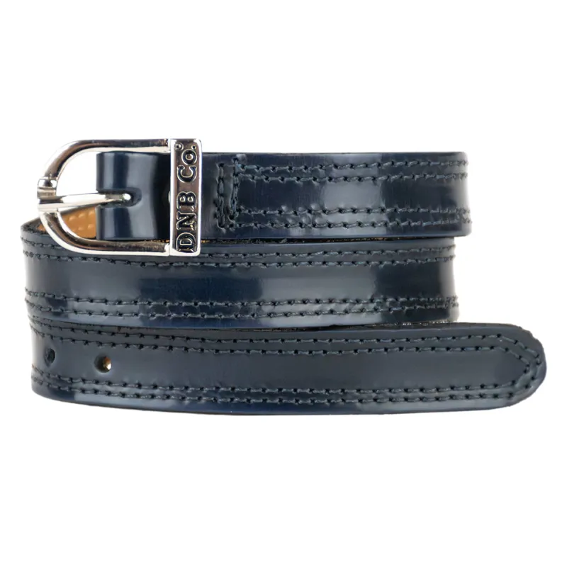 DeNiro Brushed Leather Spur Straps - Navy/Silver