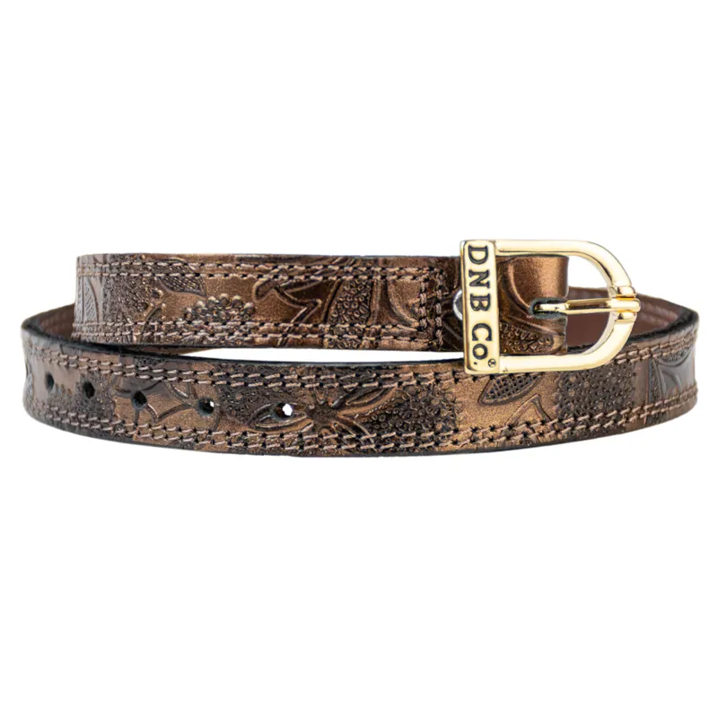 DeNiro Greta Spur Straps - Brown/Gold
