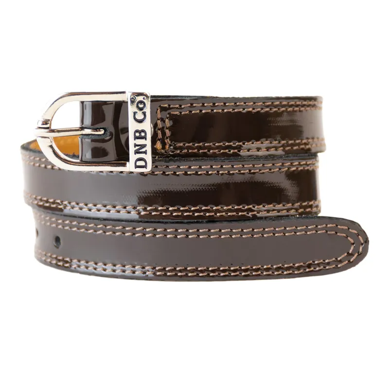 DeNiro Patent Leather Spur Straps - Mocha/Silver