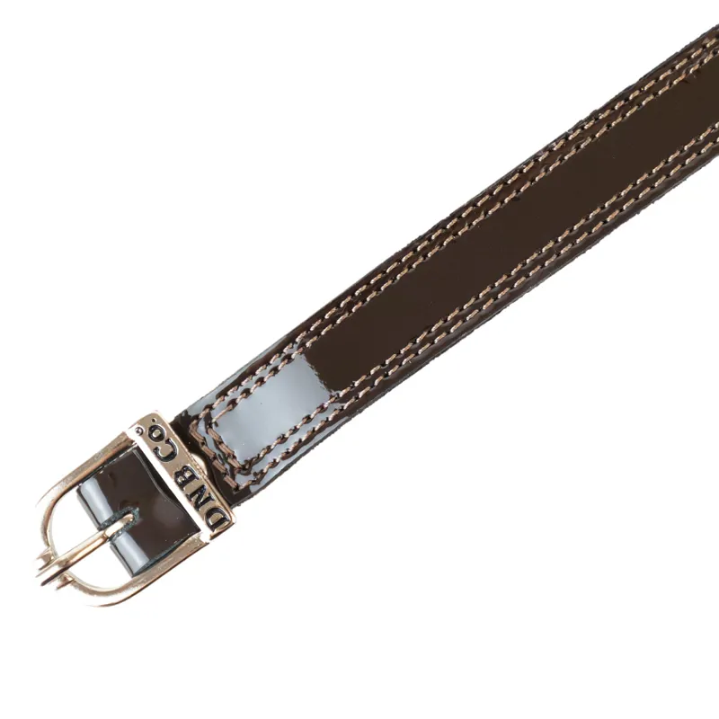 DeNiro Patent Leather Spur Straps - Mocha/Silver-1