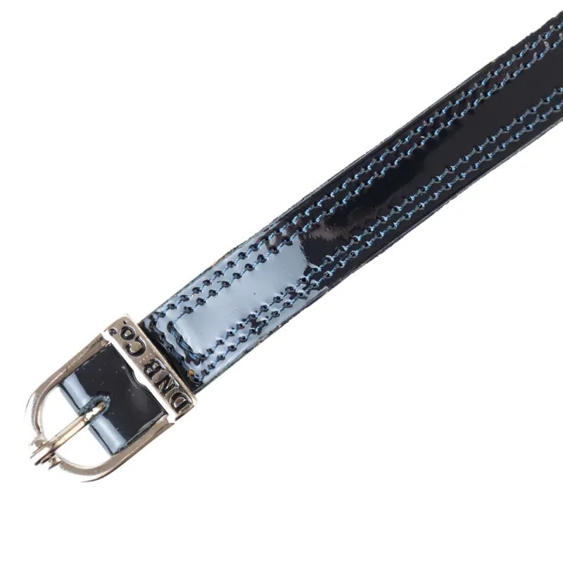 DeNiro Patent Leather Spur Straps - Navy/Silver-1
