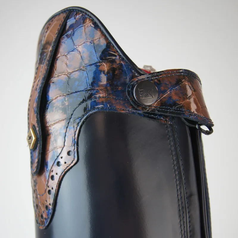 DeNiro S2601 America Lucidi Sfumato Tall Riding Boots - Brushed Navy-4