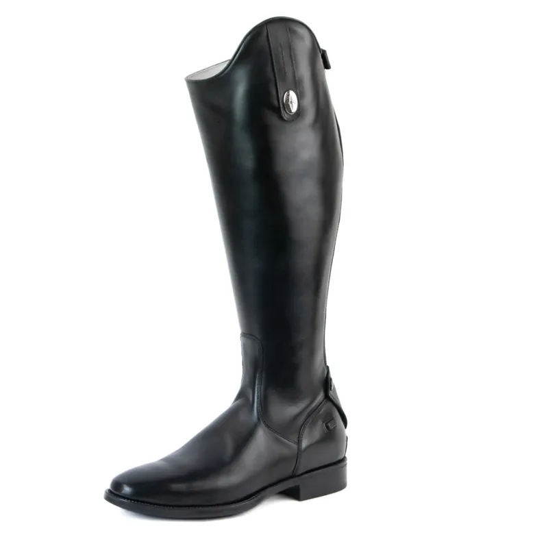 DeNiro S3311 Unlaced Riding Boots with Lower Zip Guards - Smooth Black