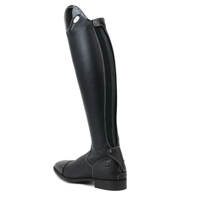 DeNiro Salentino Patent Unlaced Boots with Zip Guards/Spur Studs - Black-2