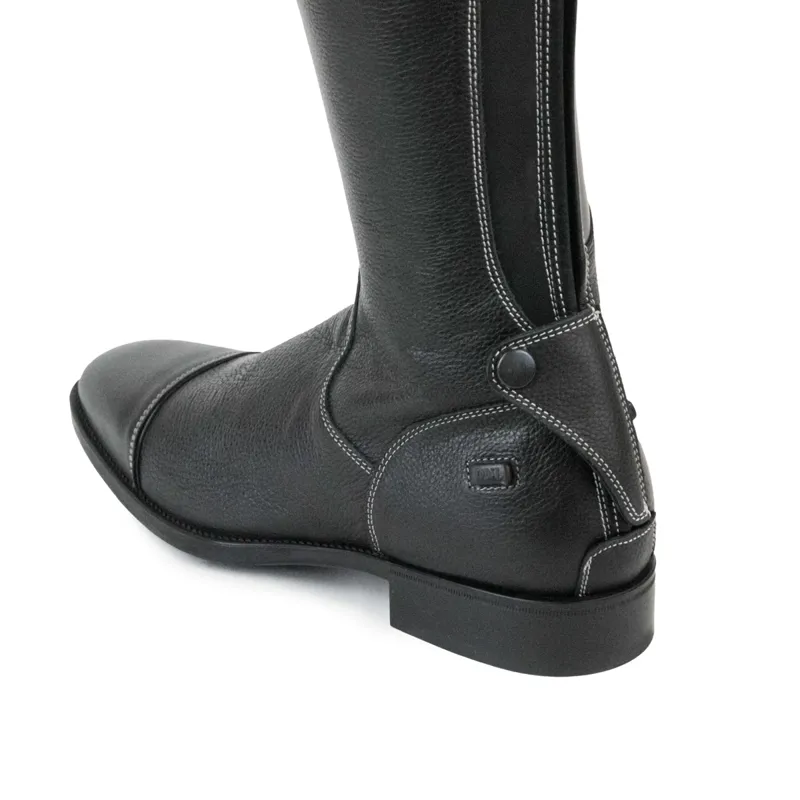 DeNiro Salentino Patent Unlaced Boots with Zip Guards/Spur Studs - Black-5
