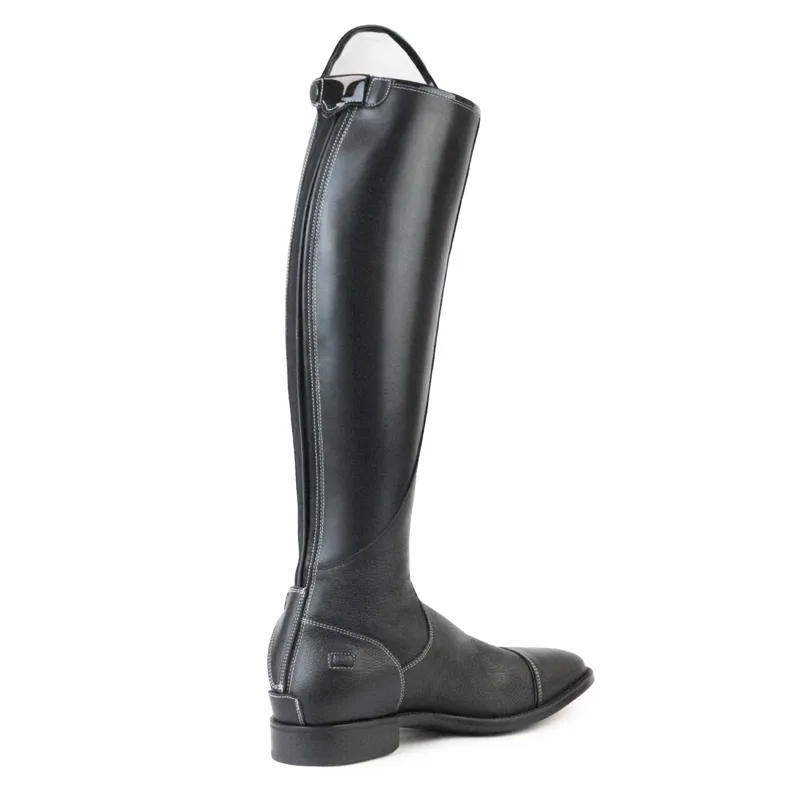 DeNiro Salentino Patent Unlaced Boots with Zip Guards/Spur Studs - Black-1