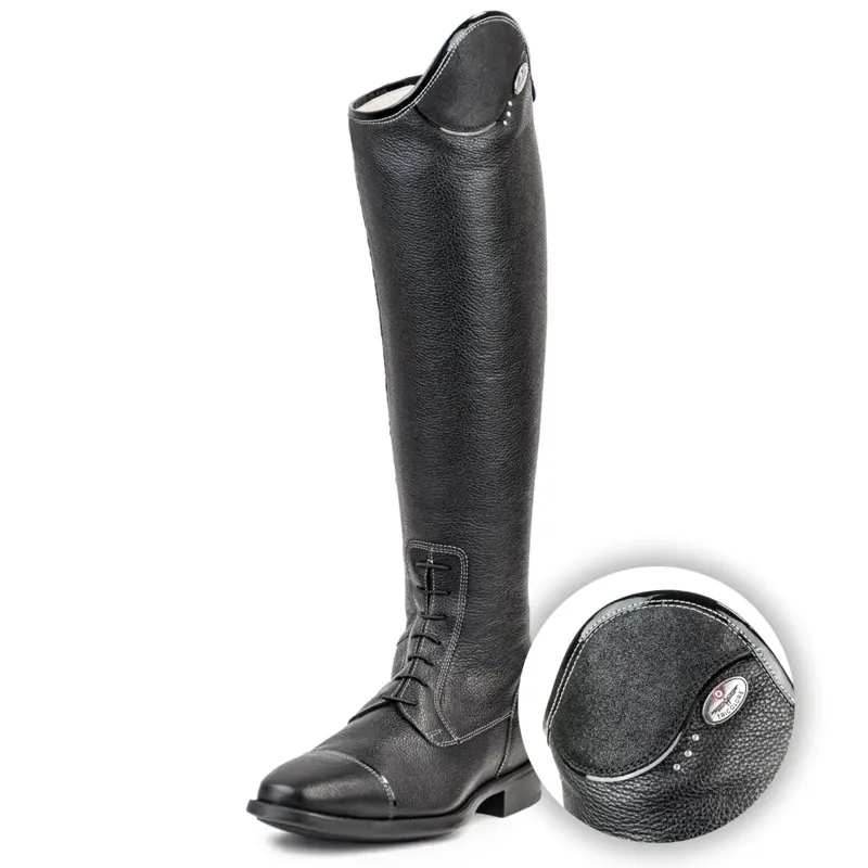 DeNiro Salentino Glitter Laced Tall Riding Boots - Quick Black/Black