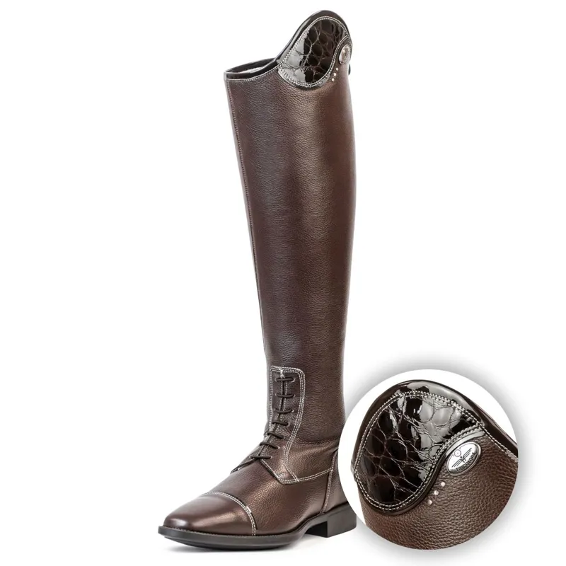 DeNiro Salentino Lucido Laced Riding Boots - Quick Brown/Moka