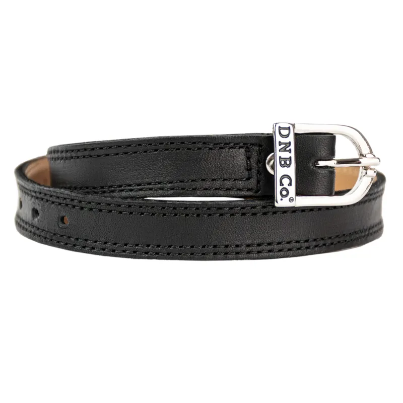 DeNiro Smooth Leather Spur Straps - Black/Silver