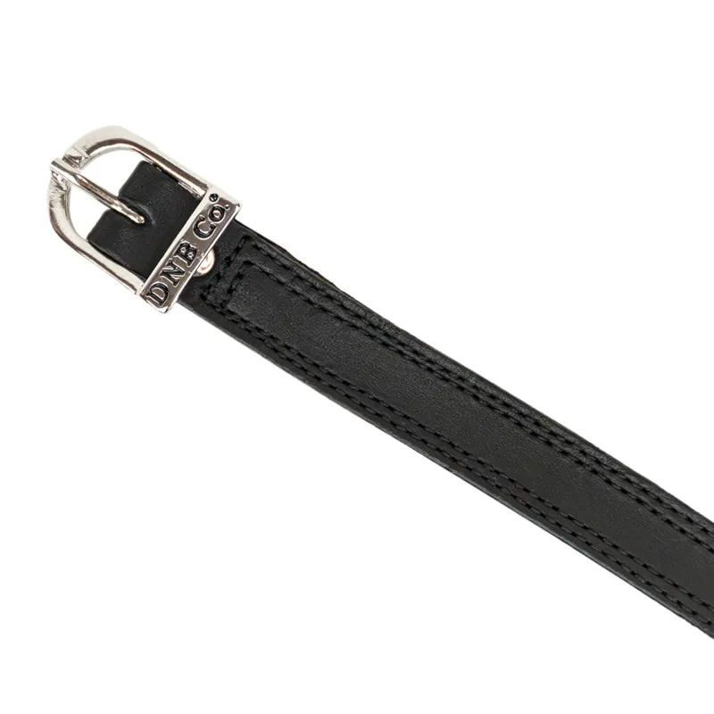 DeNiro Smooth Leather Spur Straps - Black/Silver-1