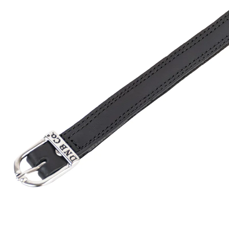 DeNiro Smooth Leather Spur Straps - Black/Silver-2