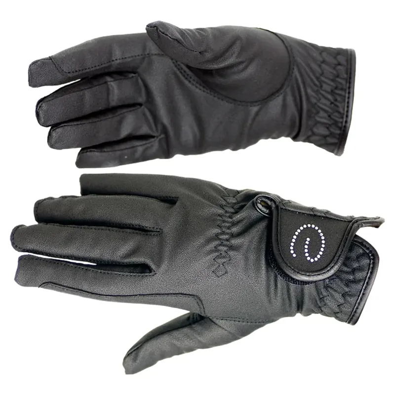Dever Dressage Riding Gloves - Black-1