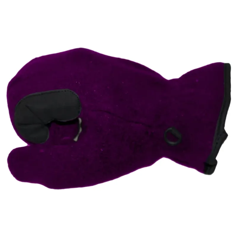 Dever Winter Fleece Adults Riding Gloves - Black/Purple-1