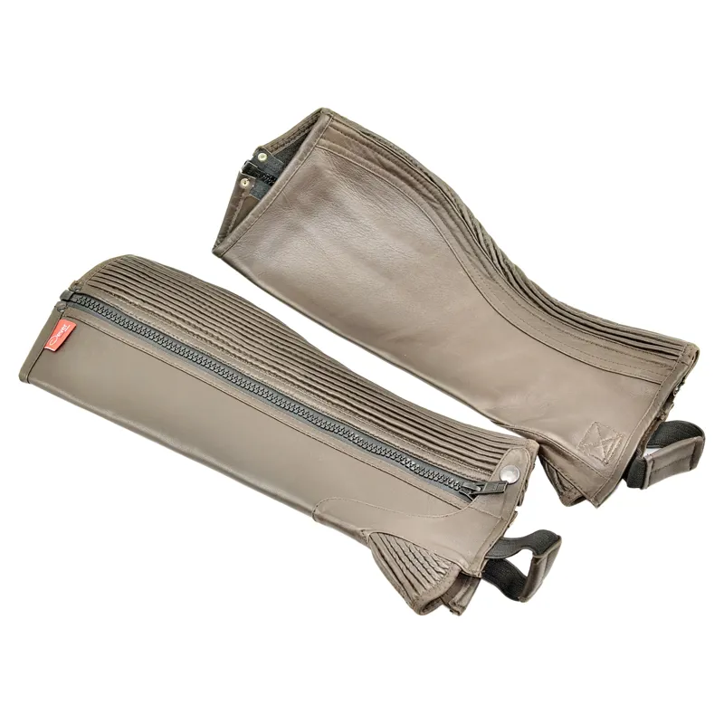 Dever Adult Unisex Leather Half Chaps - Brown