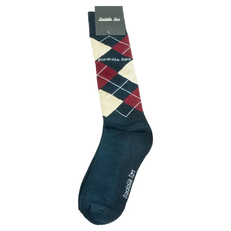 Dever Argyle Womens Riding Socks - Blue